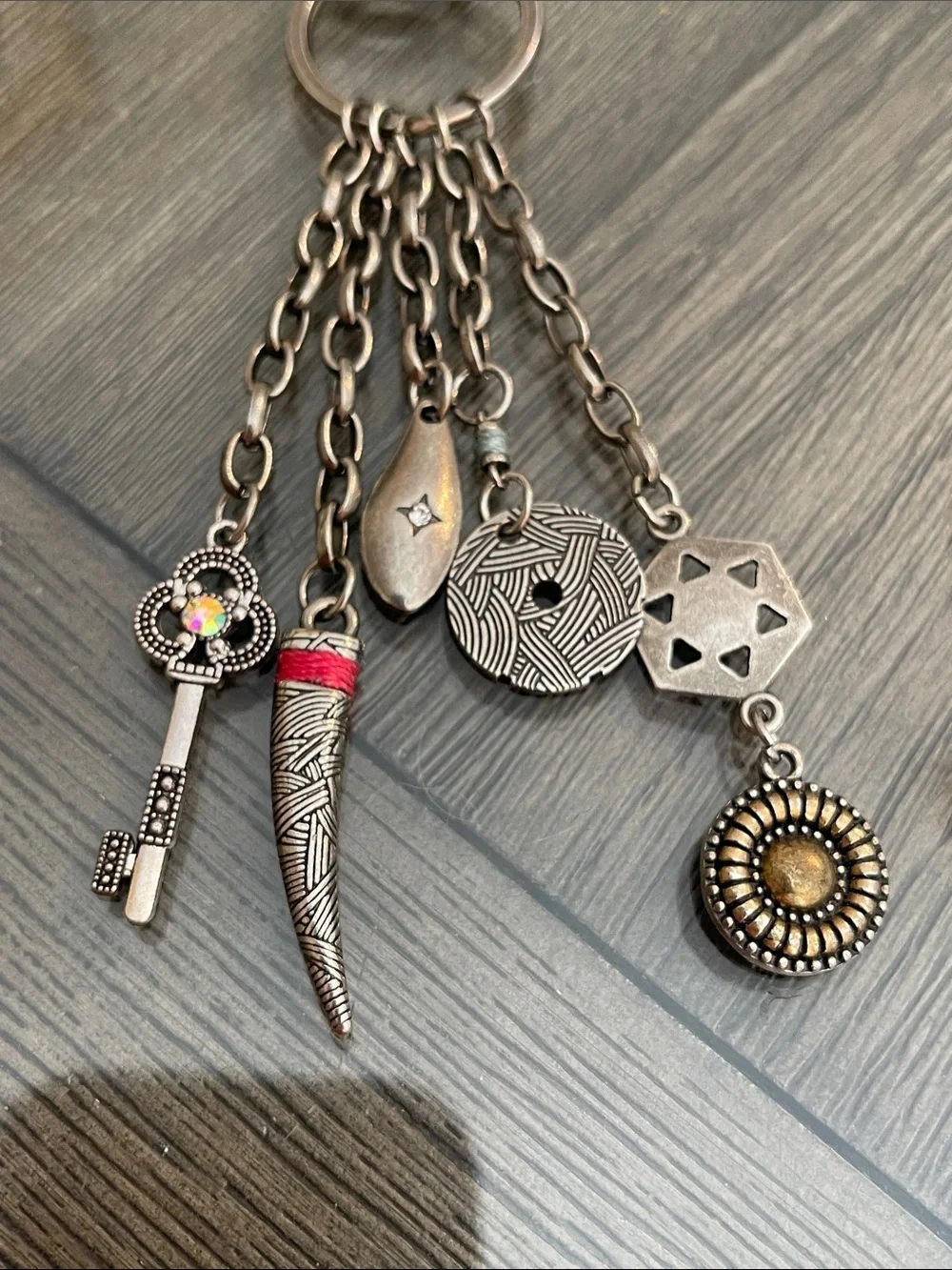 The SAK Bohemian Style - Tribal Multi Charm Key Chain - Bag Charm